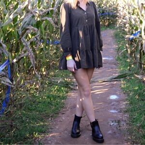 Fall dark green Dress